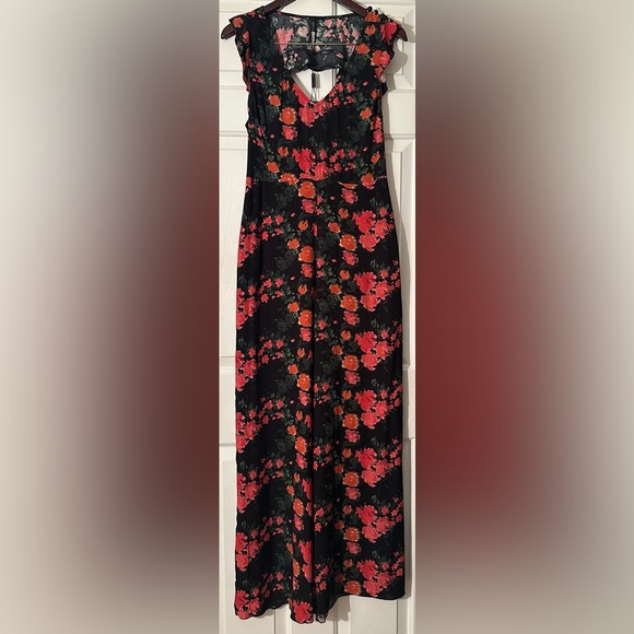 PLENTY by Tracy Reese x Anthropologie SM Laurette Black Red Floral Jumpsuit NWT - Picture 5 of 16